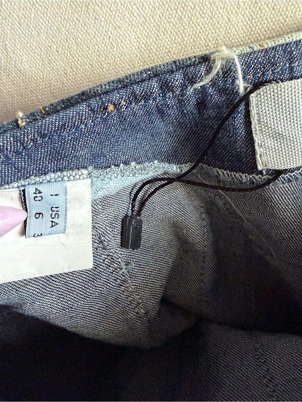 Moschino Distressed Two-Tone Stripe Men’s Jeans - Light & Dark Blue - Picture 6 of 7